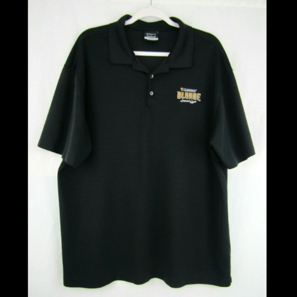 Nike Golf Black Polo Shirt Guiness Blonde Logo - Picture 1 of 8